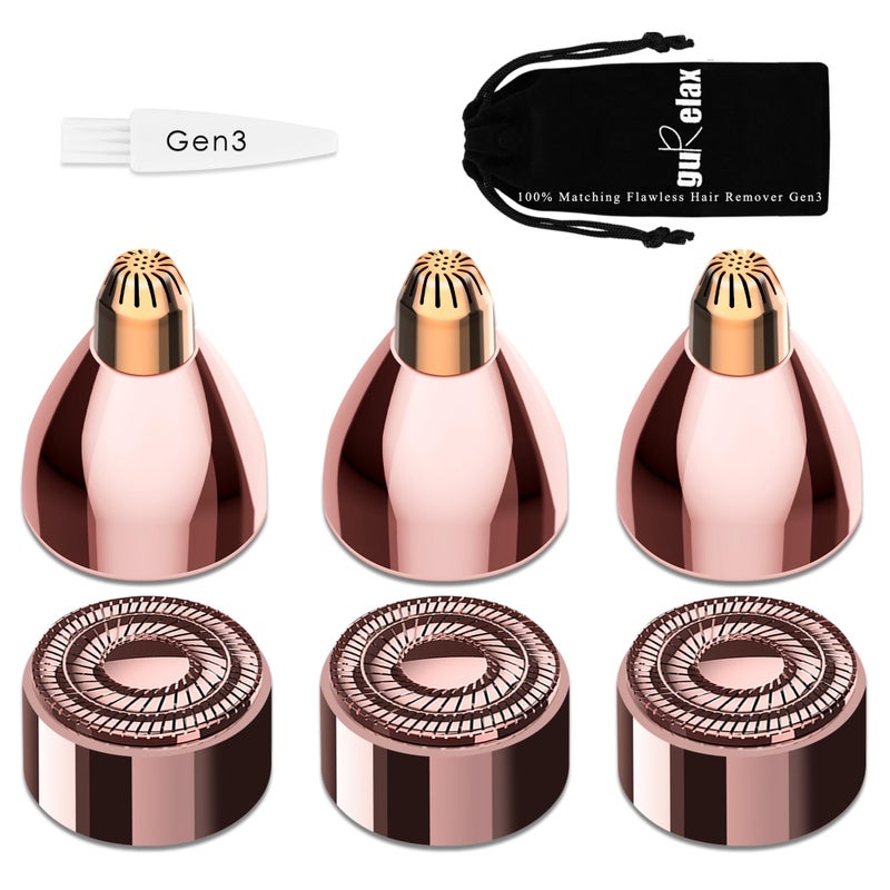 Gurelax Replacement Heads for Finishing Touch Facial Hair Remover Upgrade Gen 3 Eyebrow Hair Remover Replacement Heads Painless 18k Gold Replacement Blades for Flawless 33